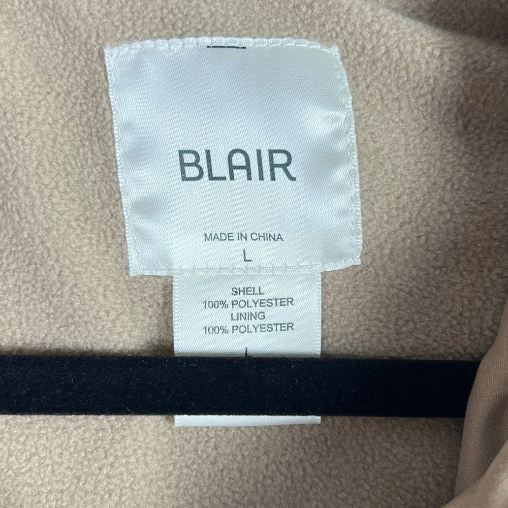 Blair Womens Large Tan Beige Hooded Anorak Jacket Fleece Lined Parka Coat - Picture 4 of 6